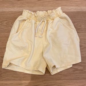 Zara shorts, size 10, yellow.